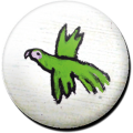 Magnetbutton Grüner Papagei