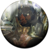 Magnetbutton Dame mit Hut