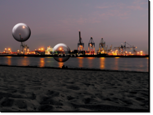 Magnetbrett Nacht und Hafen